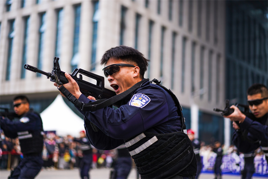 武漢警營開放日活動現場。武龔軒攝